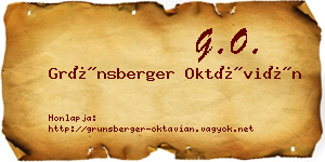 Grünsberger Oktávián névjegykártya